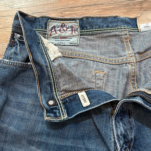 AMBERCROBI MENS 5-POCKETS BAGGY VINTAGE SHORT JEANS BLUE Sz W36 - Picture 8 of 14